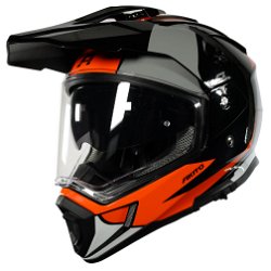 Adventure Helmet Flo Orange Grey White Black