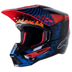 S-M5 Solar Flare Helmet Black Blue Red Fluo Glossy