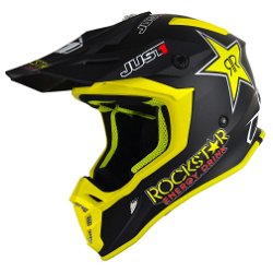 J38 Rockstar Helmet Matt Black Yellow