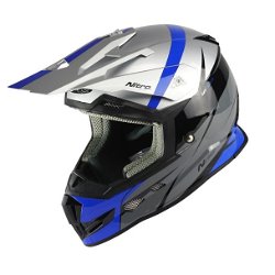 MX700 Recoil Junior Helmet Silver Black Gun Blue