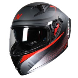 N501 Apex DVS Helmet Satin Black Gunmetal Red